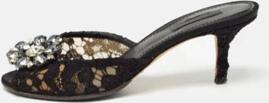 Dolce & Gabbana Pre-owned Lace sandals Black Dames