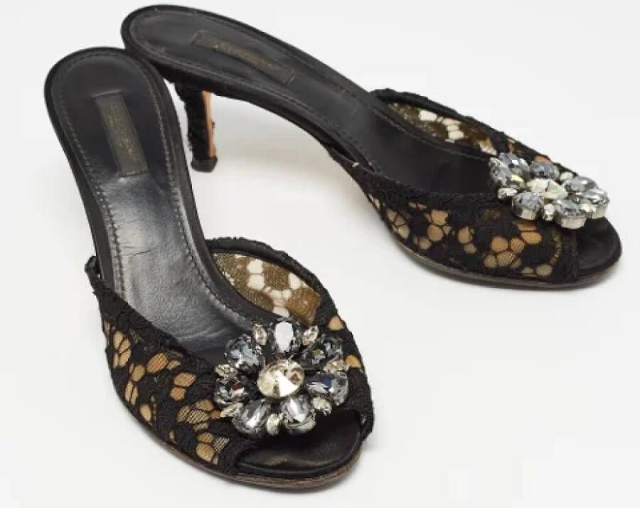 Dolce & Gabbana Pre-owned Lace sandals Black Dames