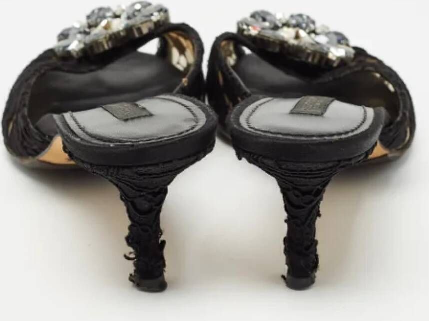 Dolce & Gabbana Pre-owned Lace sandals Black Dames