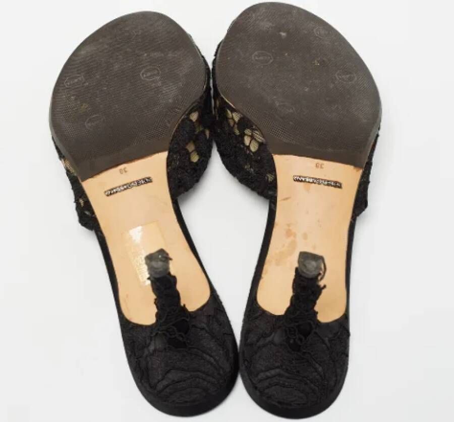 Dolce & Gabbana Pre-owned Lace sandals Black Dames