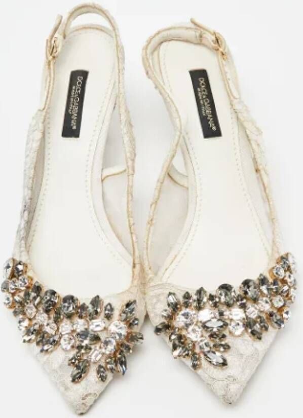 Dolce & Gabbana Pre-owned Lace sandals White Dames