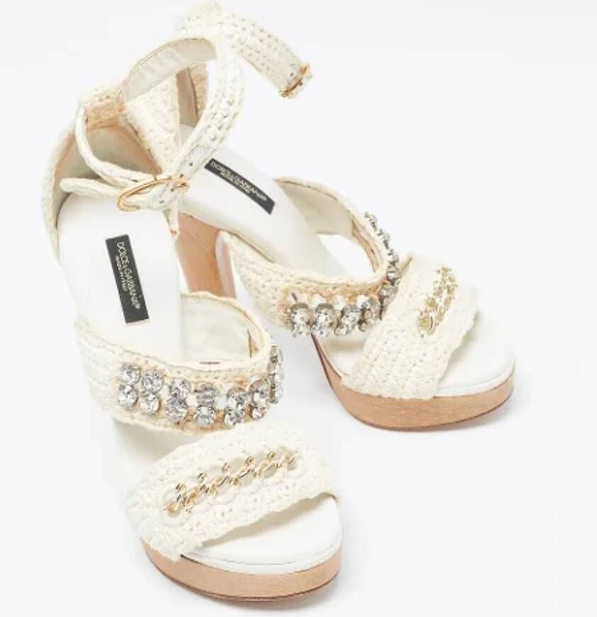 Dolce & Gabbana Pre-owned Lace sandals White Dames