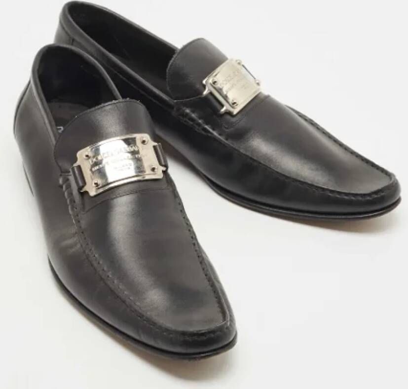 Dolce & Gabbana Pre-owned Leather flats Black Dames