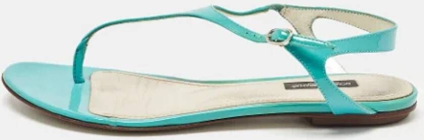 Dolce & Gabbana Pre-owned Leather flats Blue Dames