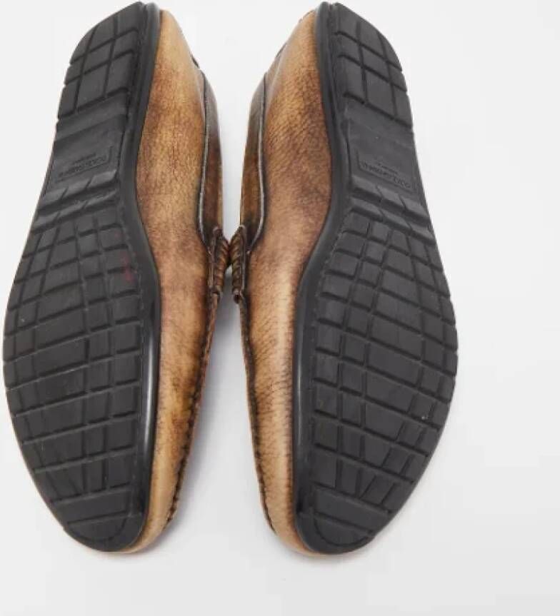 Dolce & Gabbana Pre-owned Leather flats Brown Dames