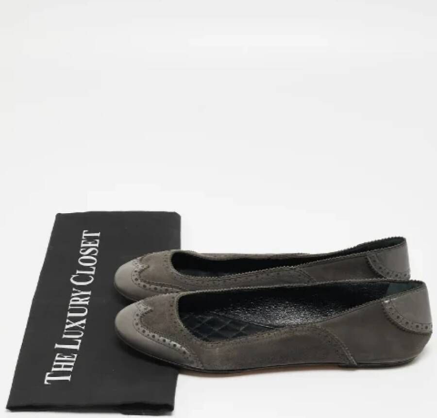 Dolce & Gabbana Pre-owned Leather flats Gray Dames