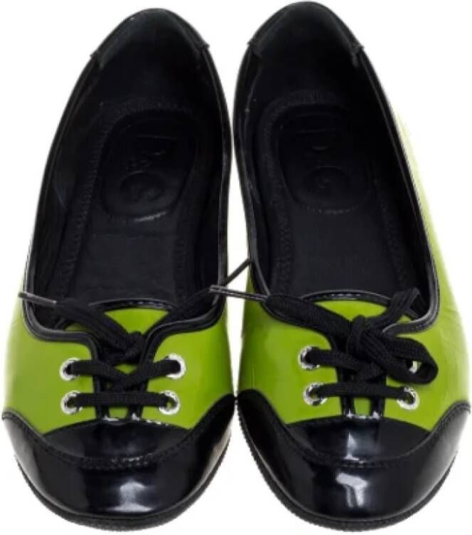 Dolce & Gabbana Pre-owned Leather flats Green Dames