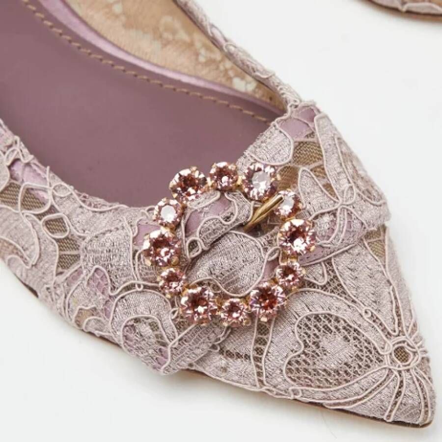 Dolce & Gabbana Pre-owned Leather flats Pink Dames