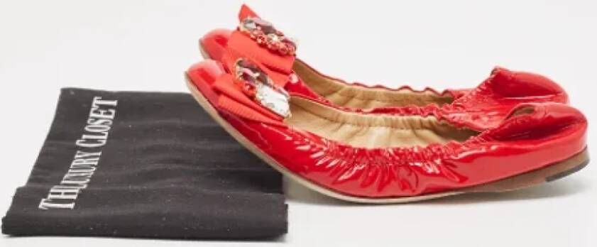 Dolce & Gabbana Pre-owned Leather flats Red Dames