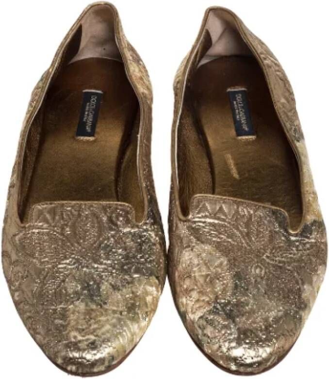 Dolce & Gabbana Pre-owned Leather flats Yellow Dames