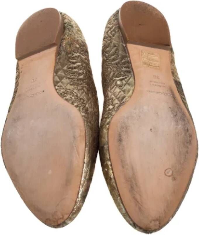 Dolce & Gabbana Pre-owned Leather flats Yellow Dames