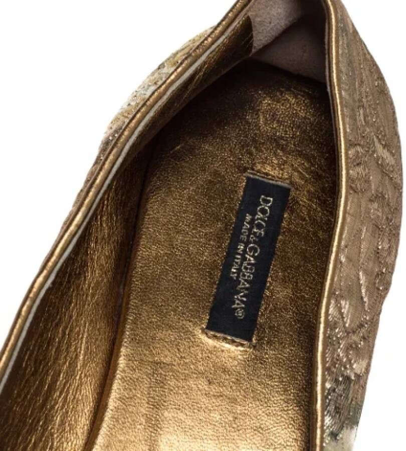 Dolce & Gabbana Pre-owned Leather flats Yellow Dames