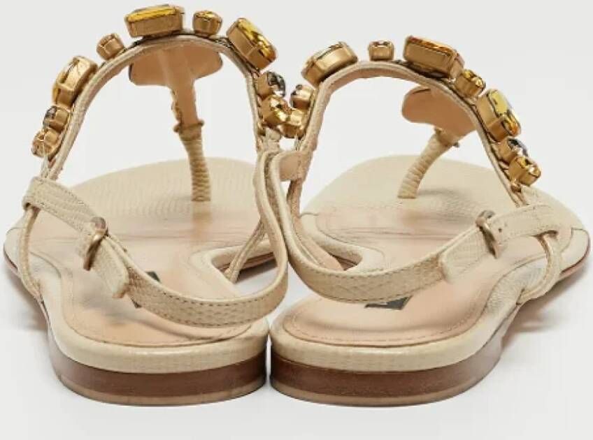 Dolce & Gabbana Pre-owned Leather sandals Beige Dames