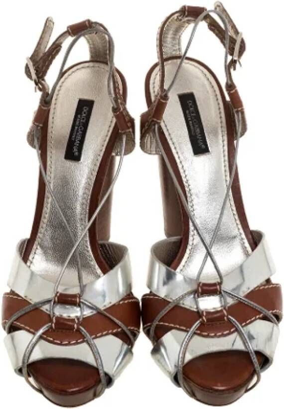 Dolce & Gabbana Pre-owned Leather sandals Brown Dames