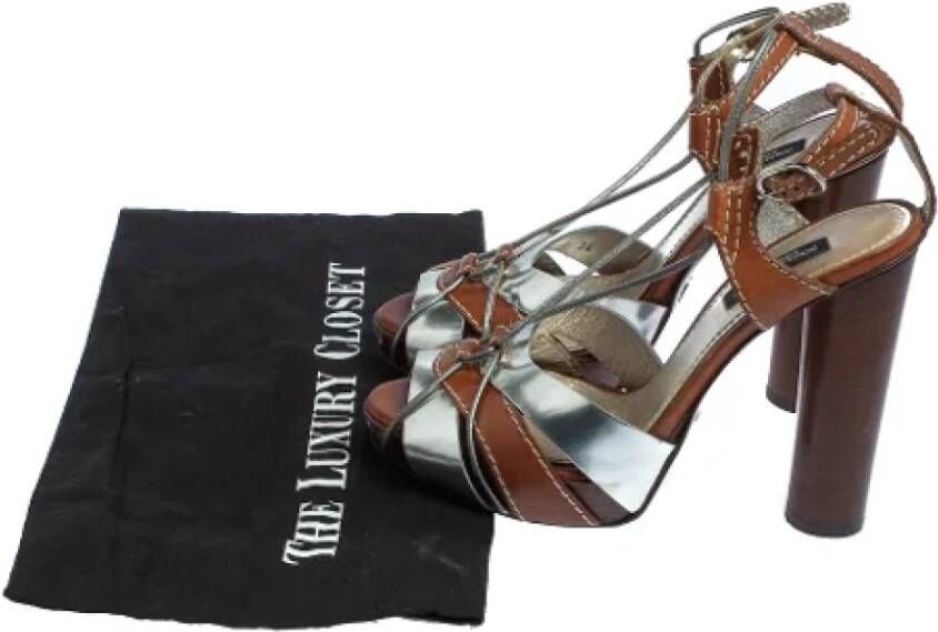 Dolce & Gabbana Pre-owned Leather sandals Brown Dames