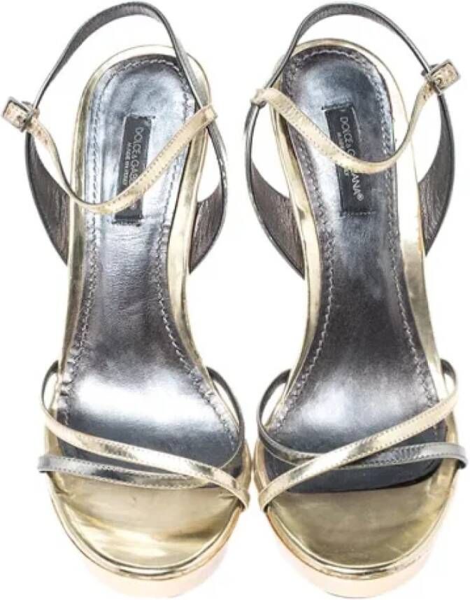 Dolce & Gabbana Pre-owned Leather sandals Gray Dames