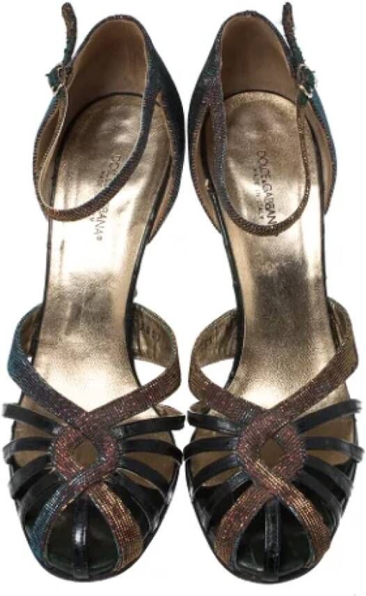 Dolce & Gabbana Pre-owned Leather sandals Gray Dames