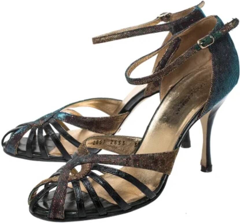 Dolce & Gabbana Pre-owned Leather sandals Gray Dames