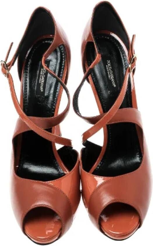 Dolce & Gabbana Pre-owned Leather sandals Orange Dames