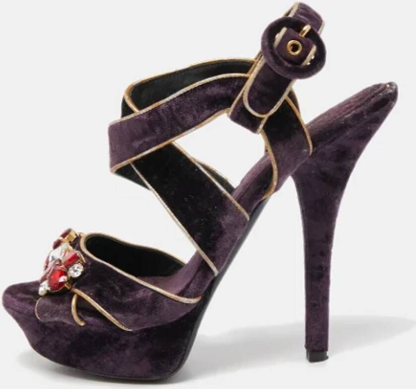 Dolce & Gabbana Pre-owned Leather sandals Purple Dames