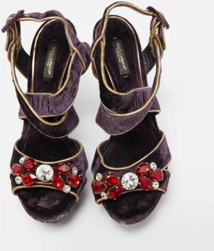 Dolce & Gabbana Pre-owned Leather sandals Purple Dames
