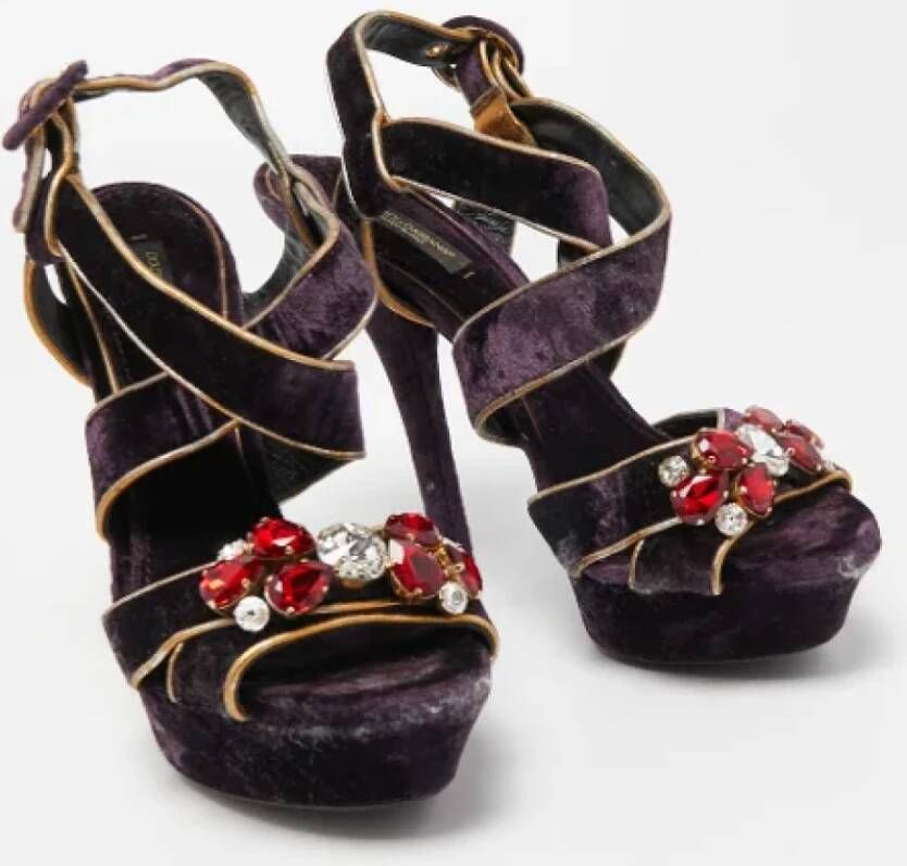 Dolce & Gabbana Pre-owned Leather sandals Purple Dames
