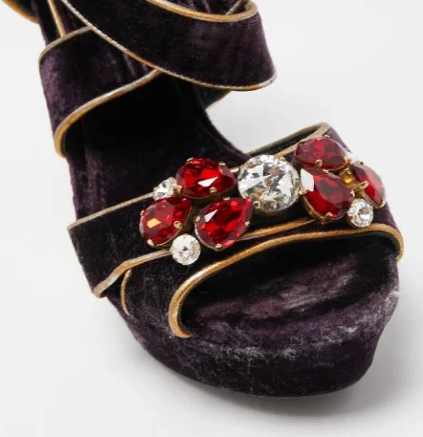 Dolce & Gabbana Pre-owned Leather sandals Purple Dames