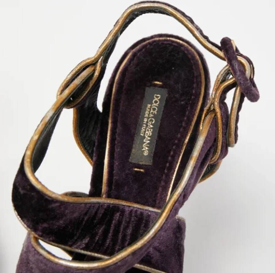 Dolce & Gabbana Pre-owned Leather sandals Purple Dames
