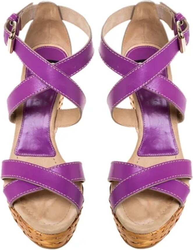 Dolce & Gabbana Pre-owned Leather sandals Purple Dames