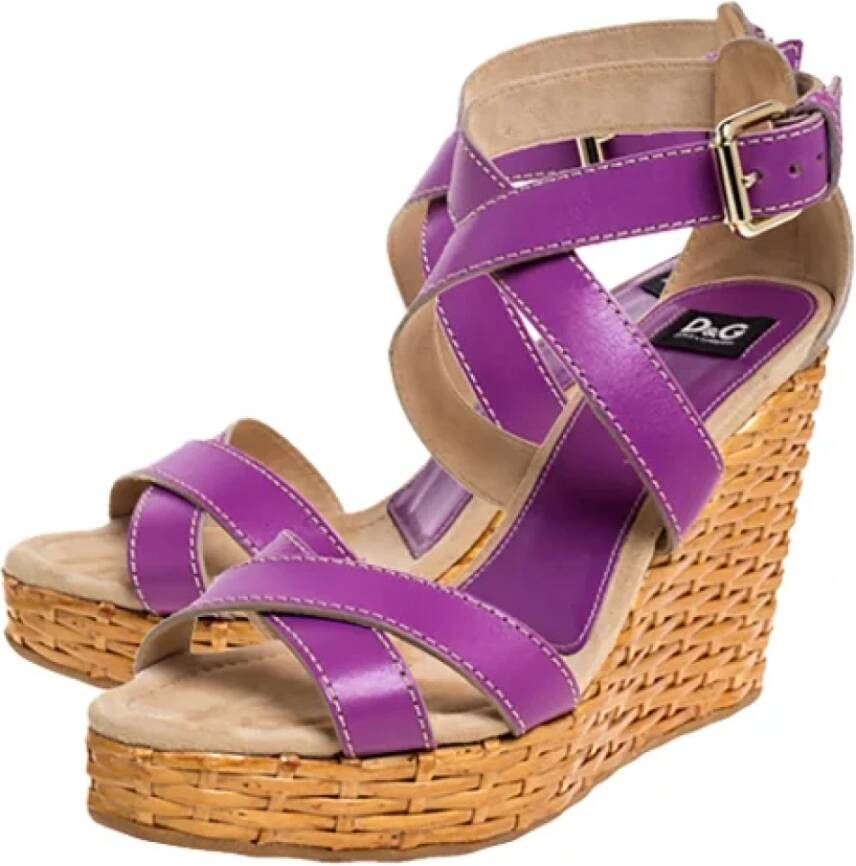 Dolce & Gabbana Pre-owned Leather sandals Purple Dames