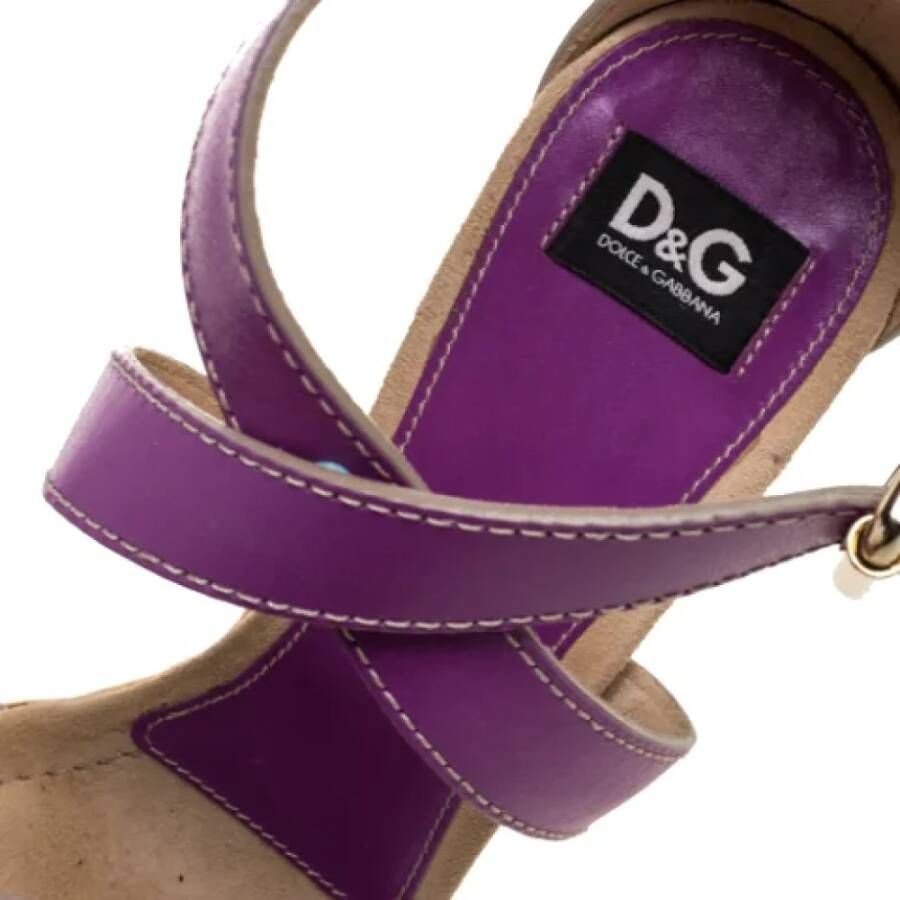 Dolce & Gabbana Pre-owned Leather sandals Purple Dames