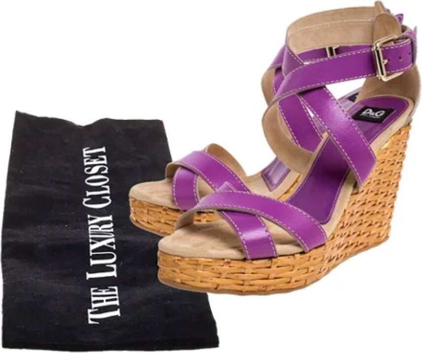 Dolce & Gabbana Pre-owned Leather sandals Purple Dames