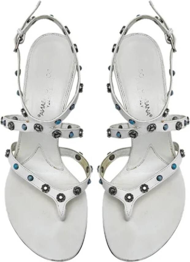 Dolce & Gabbana Pre-owned Leather sandals White Dames
