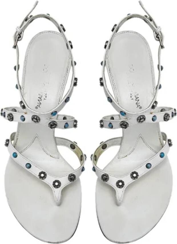 Dolce & Gabbana Pre-owned Leather sandals White Dames