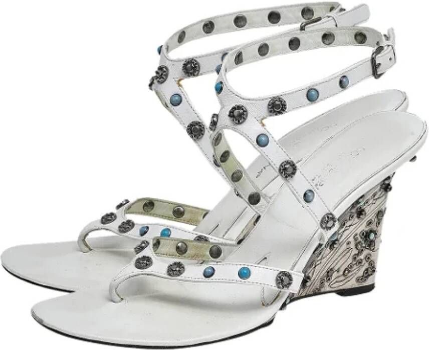 Dolce & Gabbana Pre-owned Leather sandals White Dames