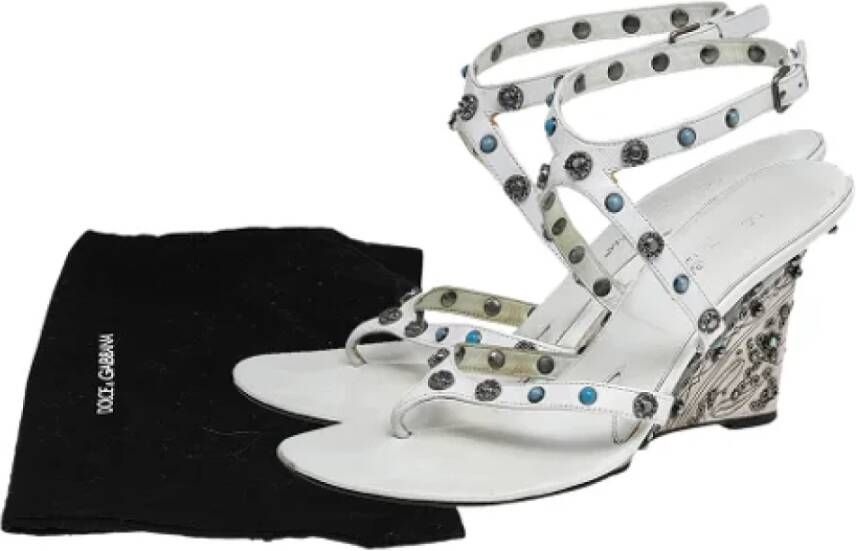 Dolce & Gabbana Pre-owned Leather sandals White Dames