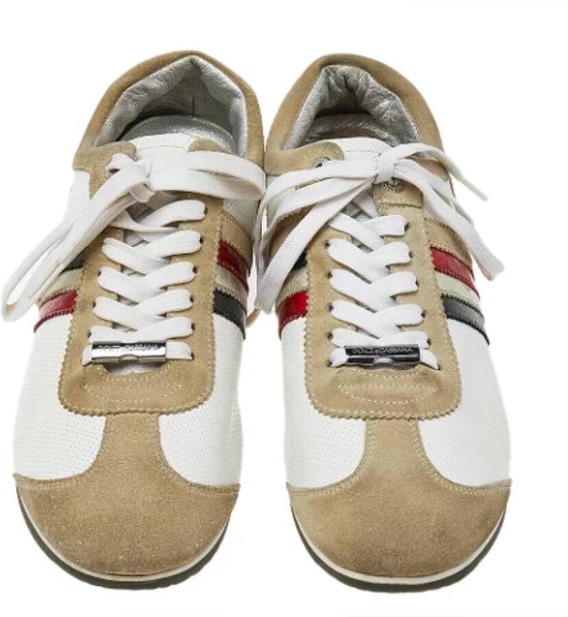Dolce & Gabbana Pre-owned Leather sneakers Beige Dames