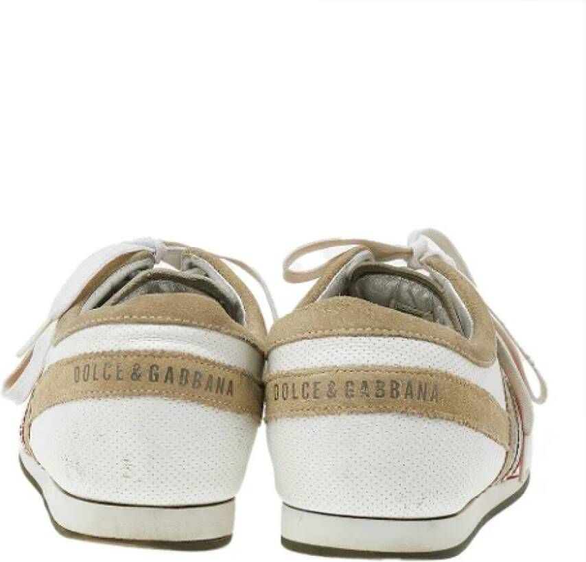 Dolce & Gabbana Pre-owned Leather sneakers Beige Dames