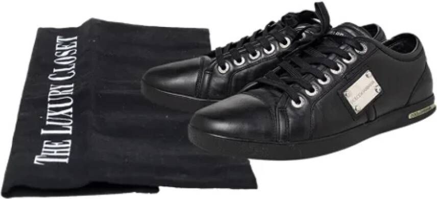 Dolce & Gabbana Pre-owned Leather sneakers Black Dames