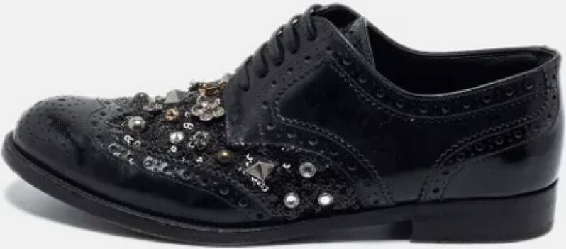 Dolce & Gabbana Pre-owned Leather sneakers Black Dames