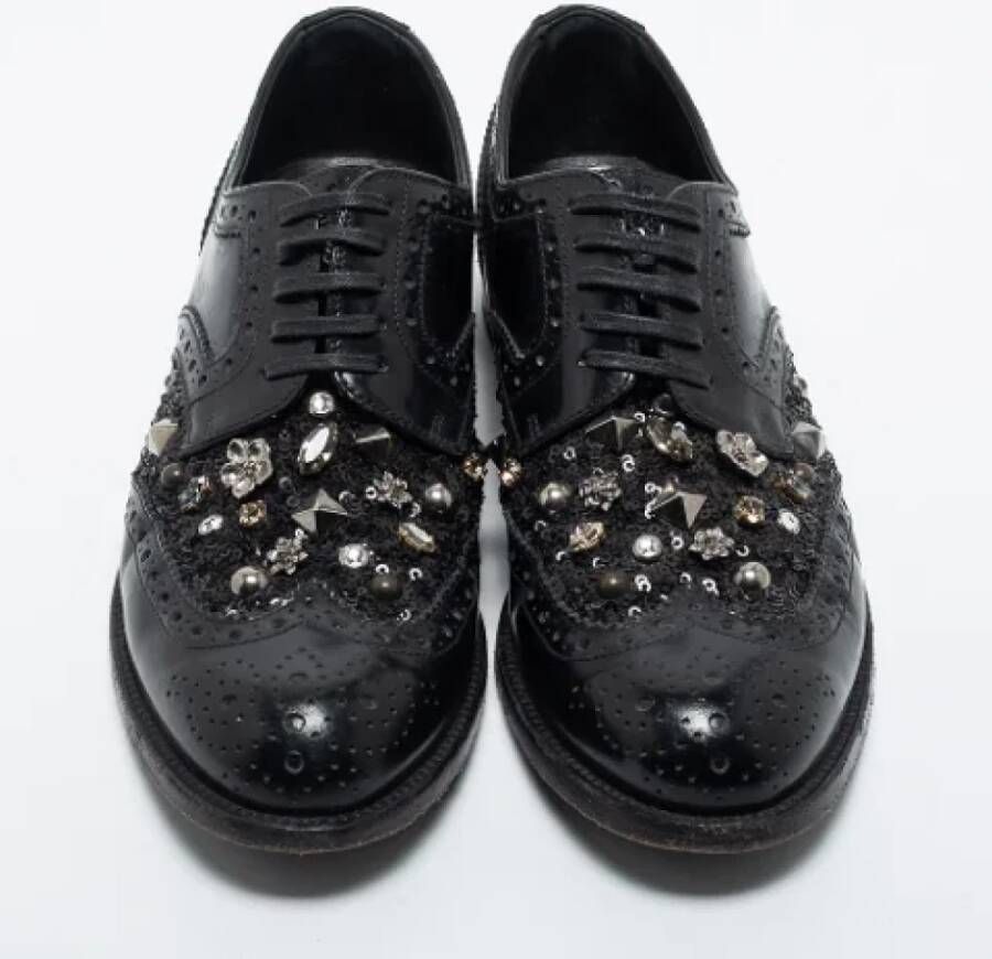 Dolce & Gabbana Pre-owned Leather sneakers Black Dames