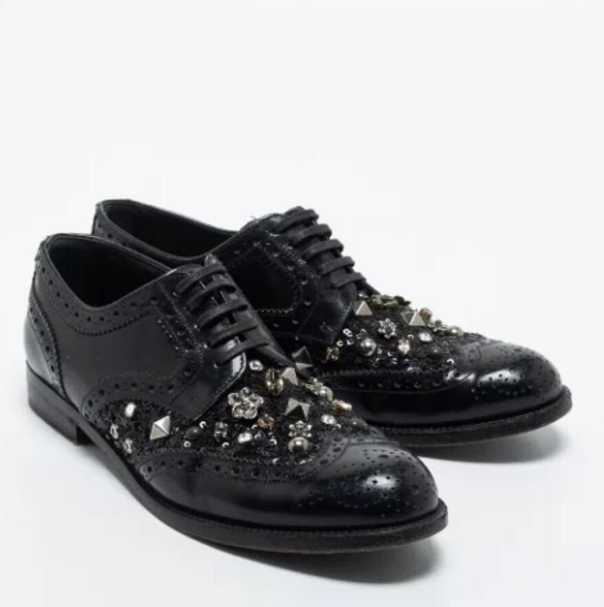 Dolce & Gabbana Pre-owned Leather sneakers Black Dames