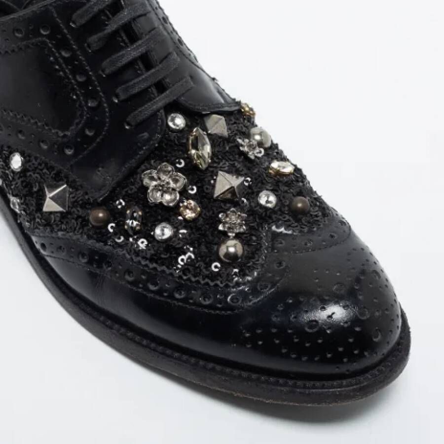 Dolce & Gabbana Pre-owned Leather sneakers Black Dames