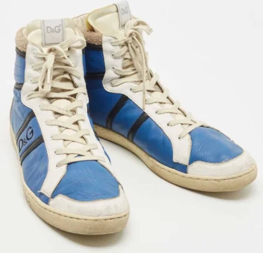 Dolce & Gabbana Pre-owned Leather sneakers Blue Dames