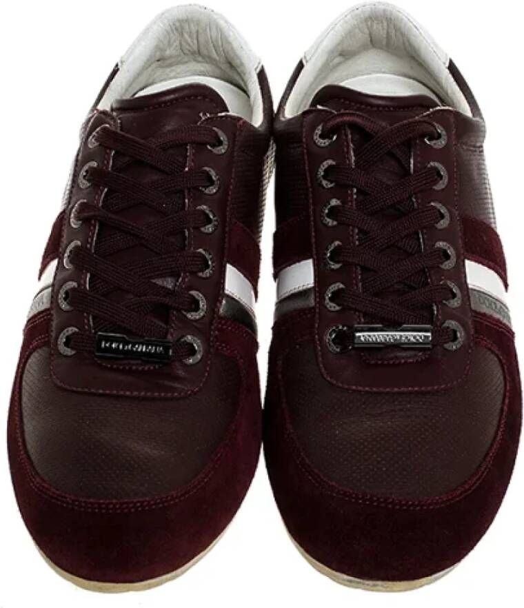 Dolce & Gabbana Pre-owned Leather sneakers Red Dames