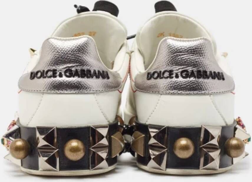 Dolce & Gabbana Pre-owned Leather sneakers White Dames