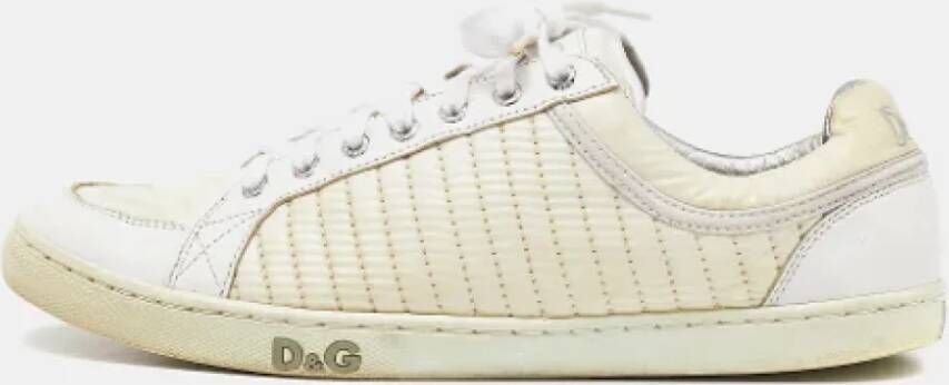 Dolce & Gabbana Pre-owned Leather sneakers White Heren