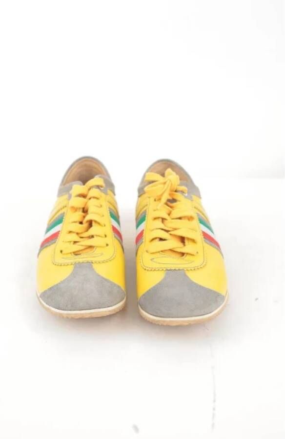 Dolce & Gabbana Pre-owned Leather sneakers Yellow Dames