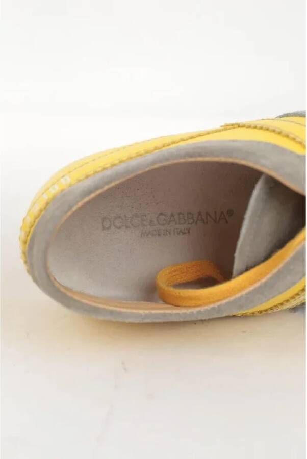 Dolce & Gabbana Pre-owned Leather sneakers Yellow Dames