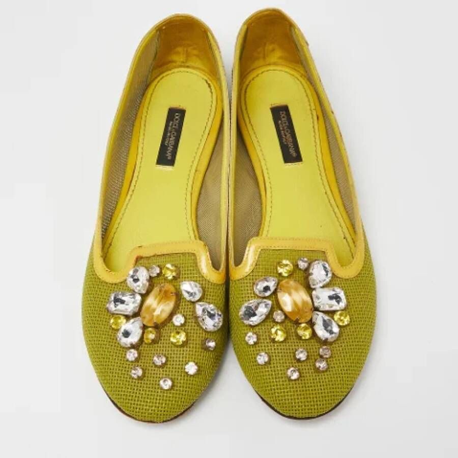 Dolce & Gabbana Pre-owned Mesh flats Yellow Dames